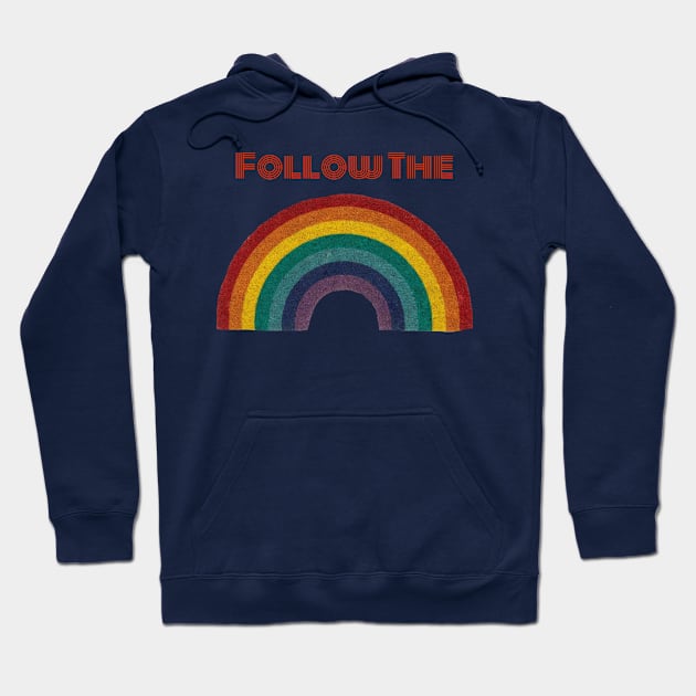 Retro Follow The Rainbow Hoodie by Wandering Barefoot